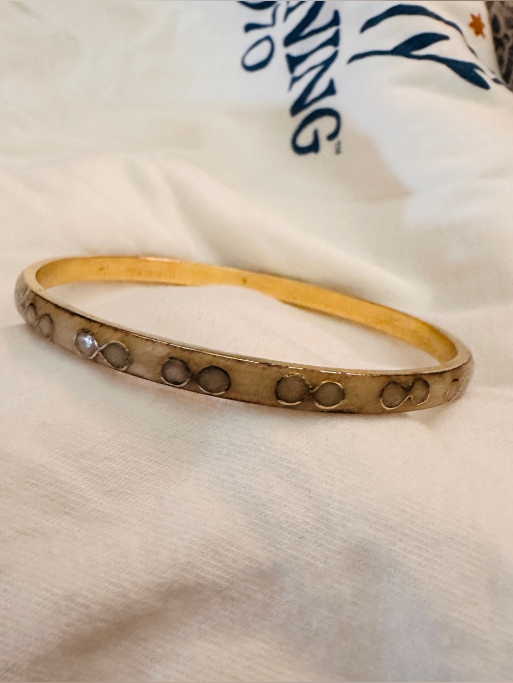 Vintage Robert Kuo bangle with enamel design